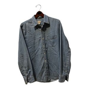 J Crew Men’s Denim Button Up Light Denim Size